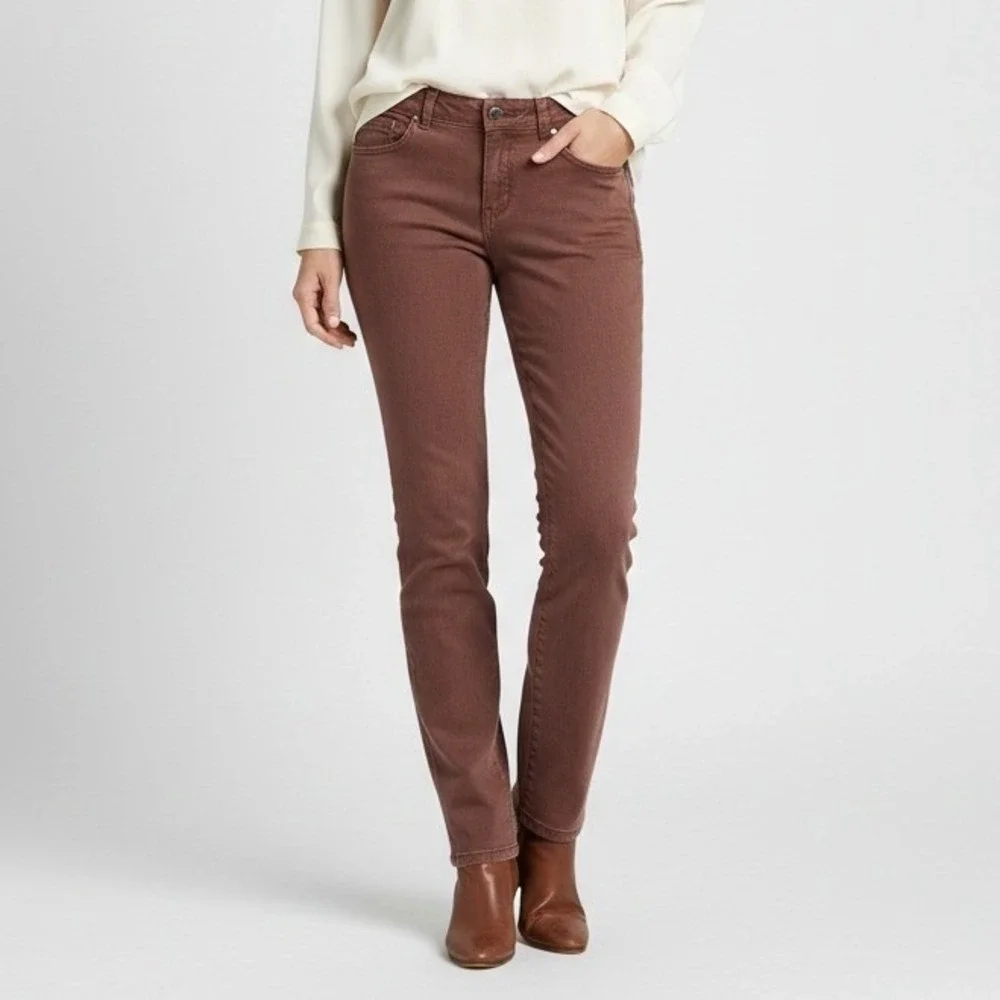 Y2K prAna Breath Kayla Jeans Womens Size 4 Burgundy Stretch Skinny Denim Casual